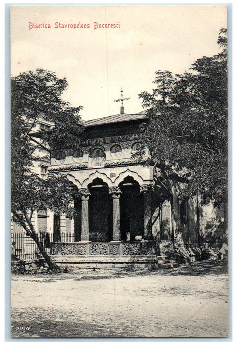 c1910 Stavropoleos Church Bucarest Romania Unposted Antique Postcard