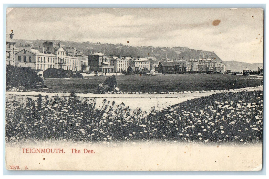 1908 View of Flowers Buildings The Den Teignmouth England Antique Postcard