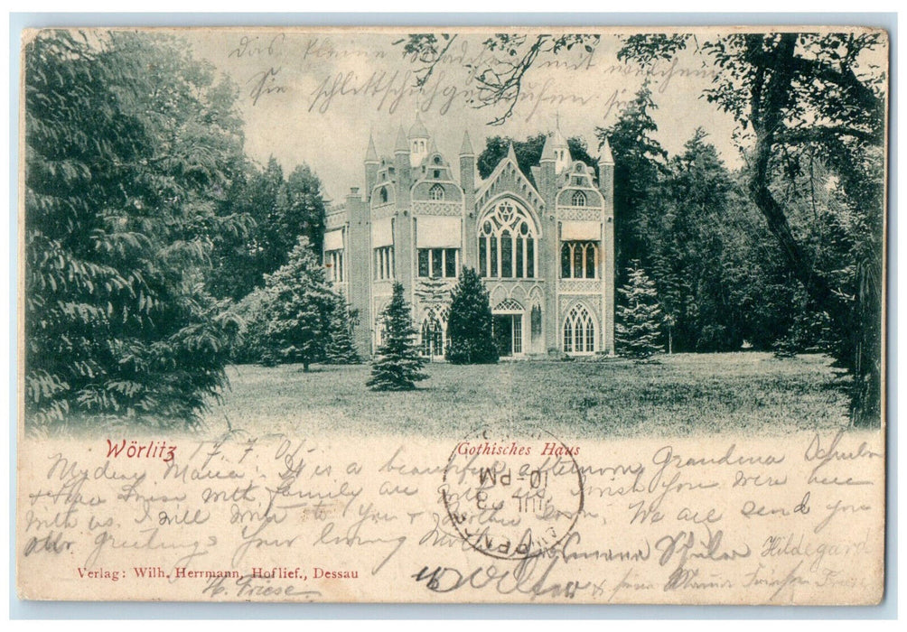 c1905 Gothisches Haus Oranienbaum-Wörlitz Germany Posted Antique Postcard