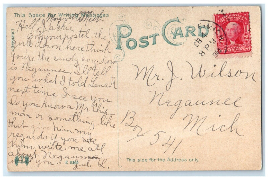 1908 St. Peter's Cathedral And Baraga School Marquette Michigan MI Postcard