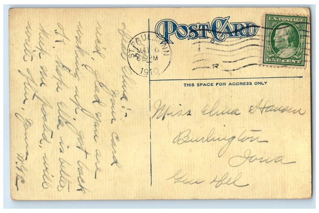1910 Ugly Woman Talking Telephone St. Paul Minnesota MN Antique Postcard
