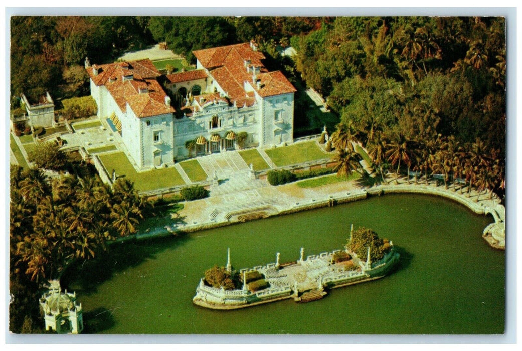 1965 Birds Eye View Viscaya Dade County Art Museum House Miami Florida Postcard