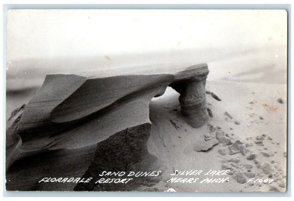 c1940's Sand Dunes Silver Lake Floradale Resort Mears MI RPPC Photo Postcard