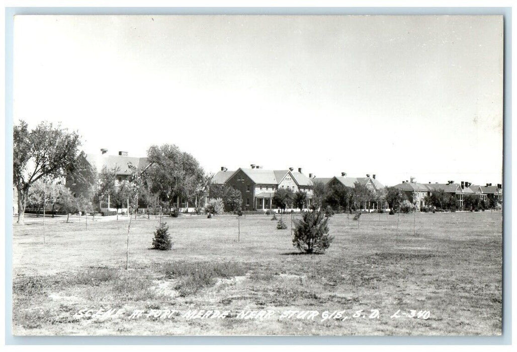 c1940's Scene At Fort Meade Near Sturgis South Dakota SD RPPC Photo Postcard