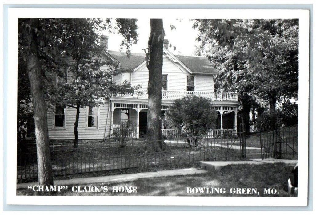 c1950's Champ Clark's Home View Bowling Green Missouri MO RPPC Photo Postcard