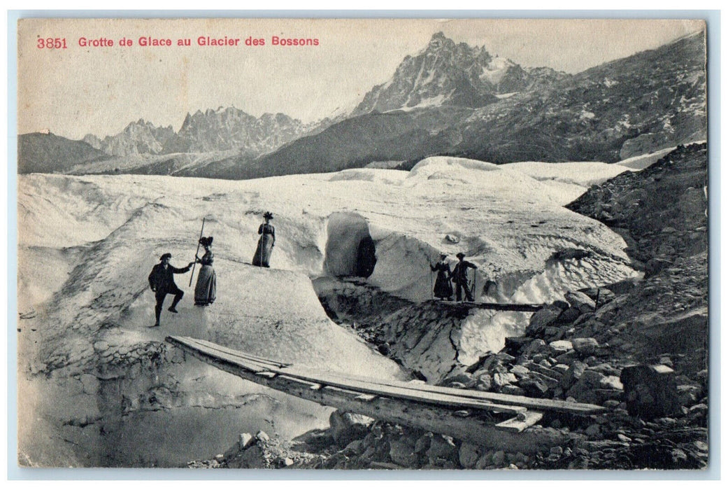 1904 Ice Cave Bossons Glacier Haute-Savoie South Eastern France Postcard