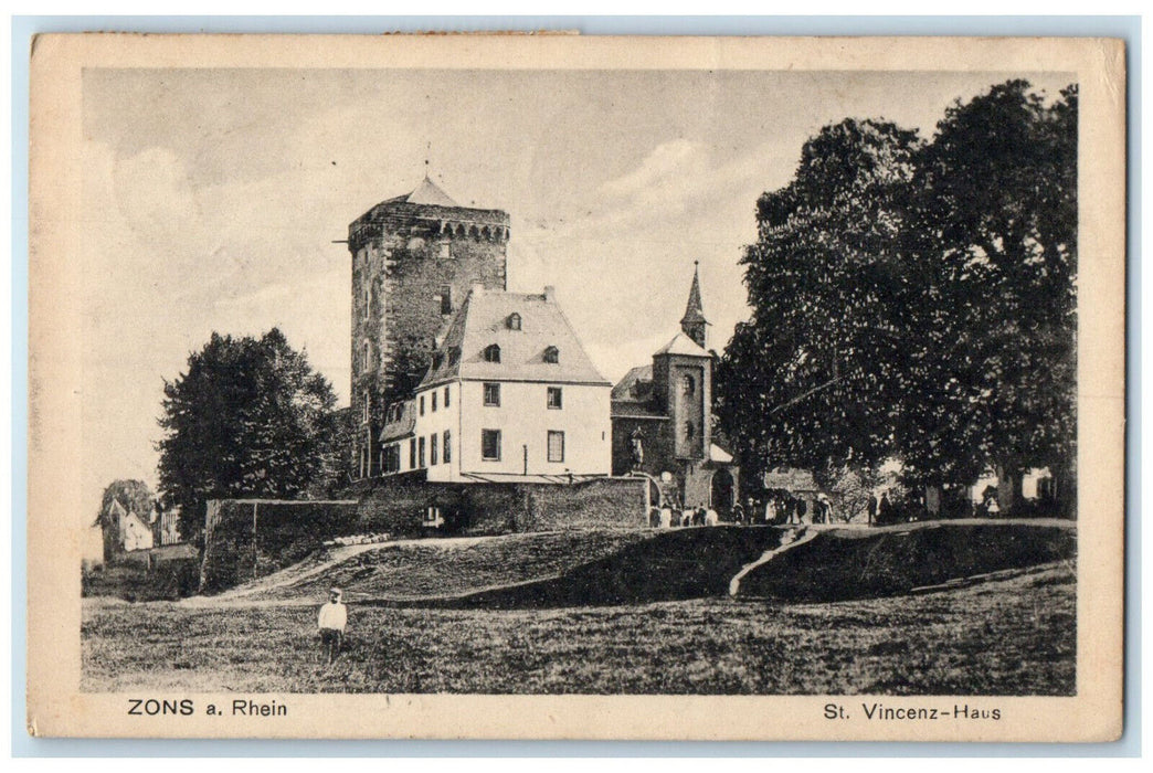 c1940's St. Vincenz-Haus Zons A. Rhein Germany Vintage Posted Postcard