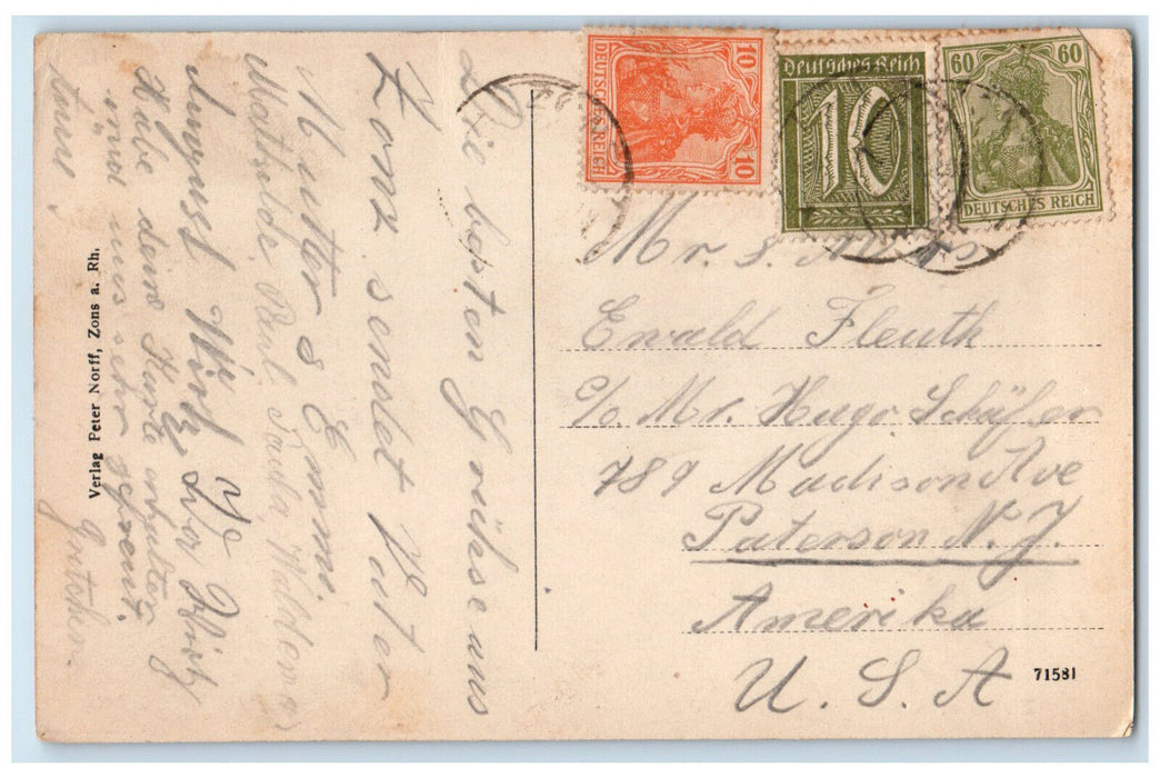 c1940's St. Vincenz-Haus Zons A. Rhein Germany Vintage Posted Postcard