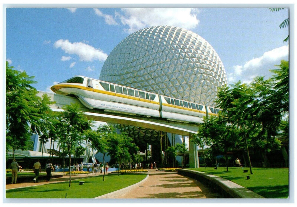 Future World Spaceship Earth Audio Animatronics Epcot Disney RR Train Postcard