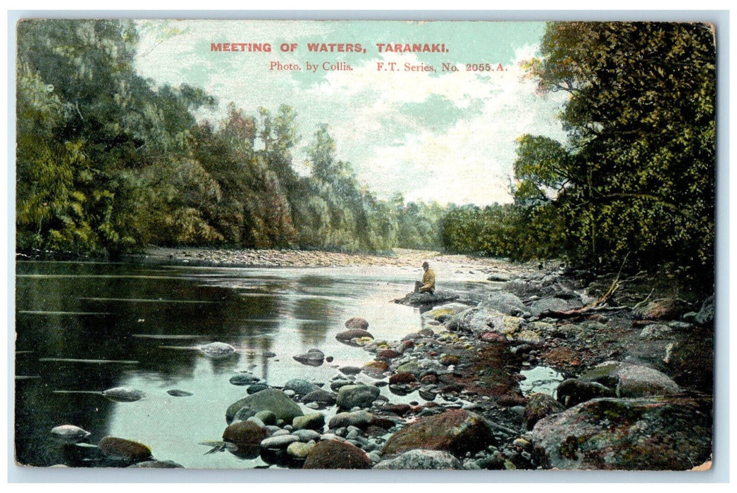 1907 Meeting of Waters Taranaki New Zealand Avon PA FT Series Postcard