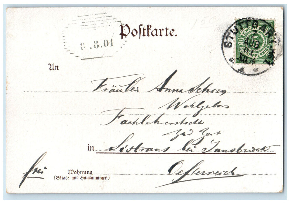 1901 Loreley-Felsen Sankt Goarshausen in Germany Antique Posted Postcard