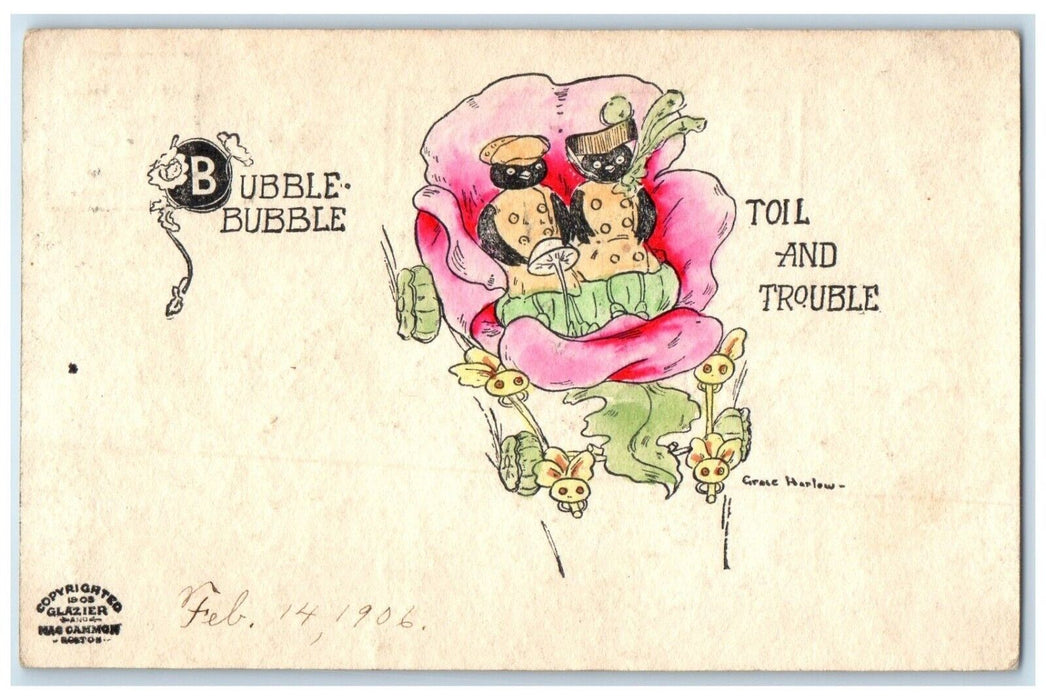 1906 Halloween Grace Harlow Bubble Bubble Fantasy Waynesboro VA Posted Postcard