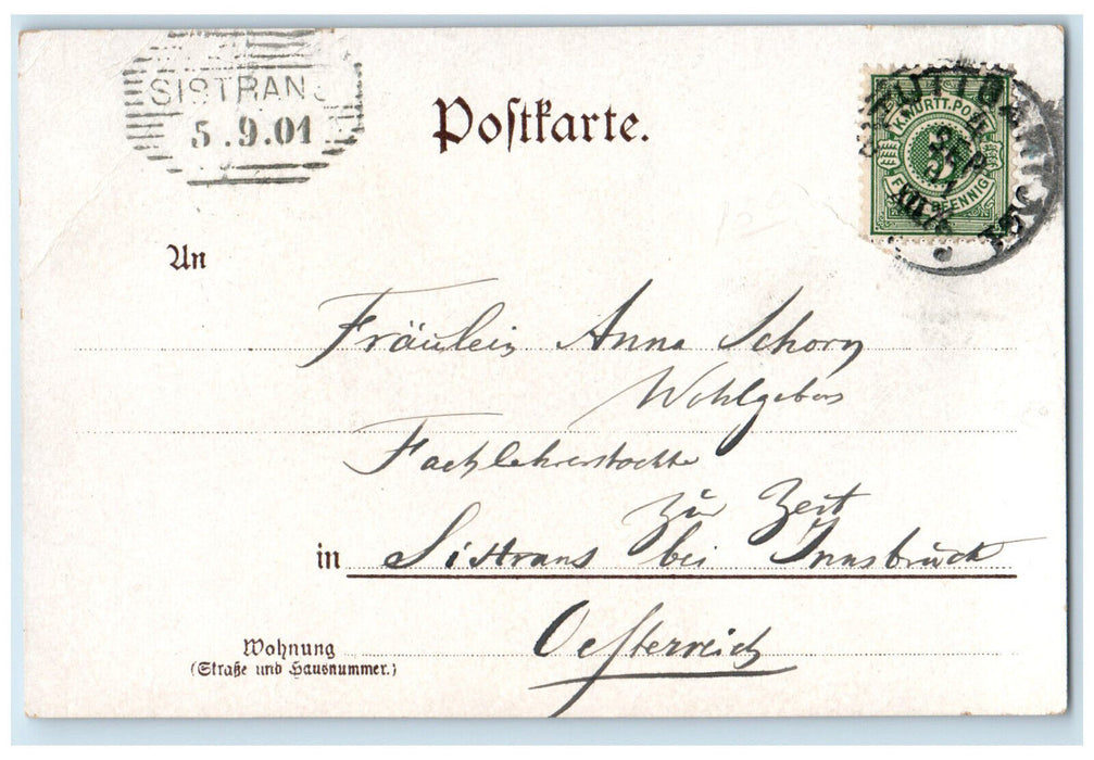 1901 Boat Scene Partie Am Coblenz (Koblenz) Germany Antique Posted Postcard