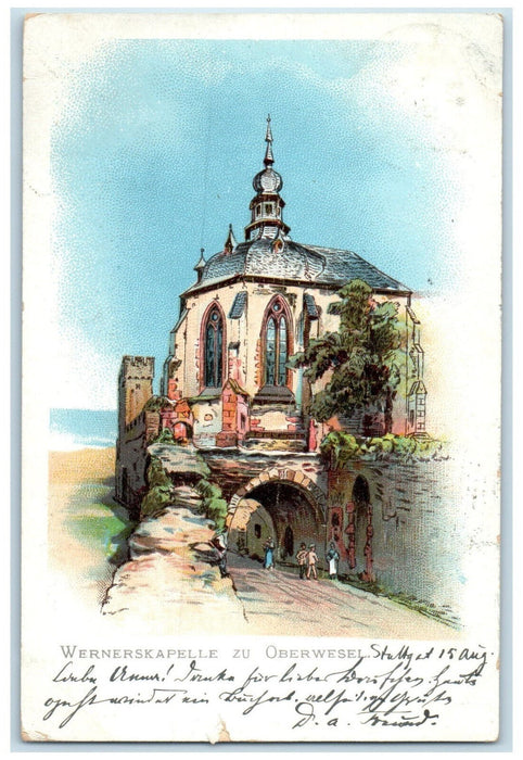 1901 Werner Chapel in Oberwesel Rhineland-Palatinate, Germany Posted Postcard