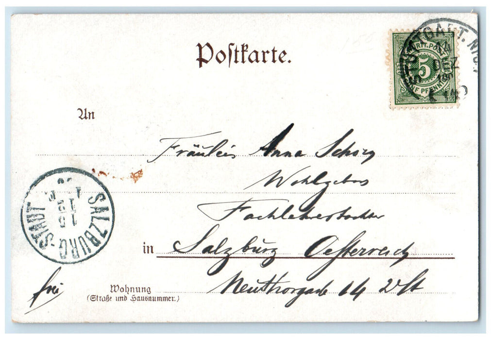 1900 Stolzenfels Castle Koblenz Germany Horse Riding Antique Posted Postcard