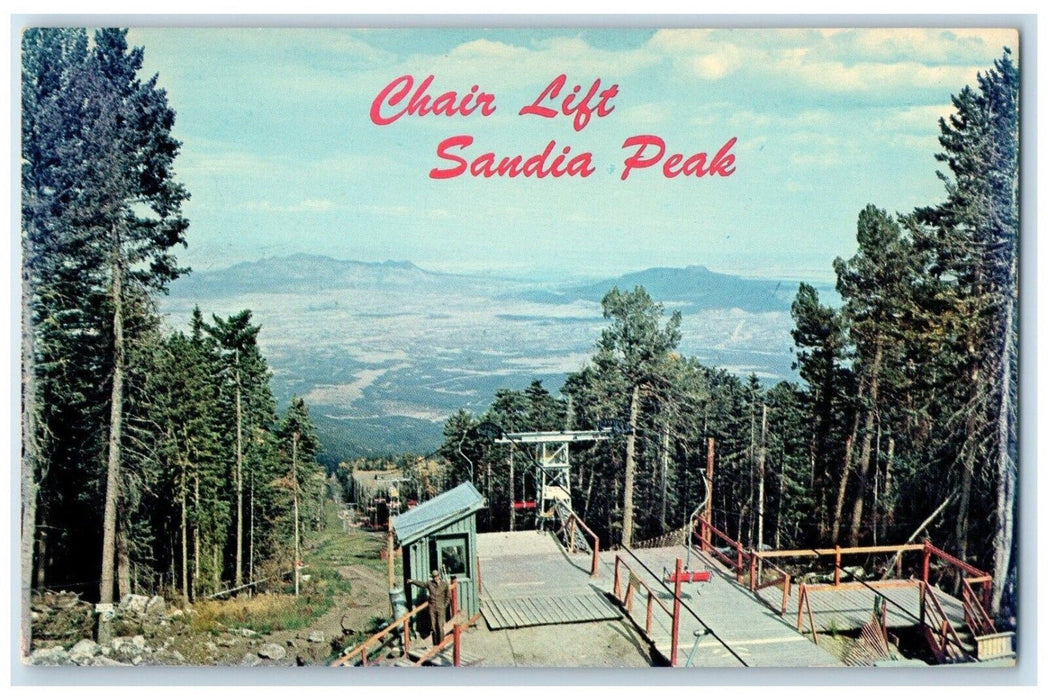 c1960 Chair Lift Sandia Peak Ski Area Albuquerque New Mexico NM Vintage Postcard