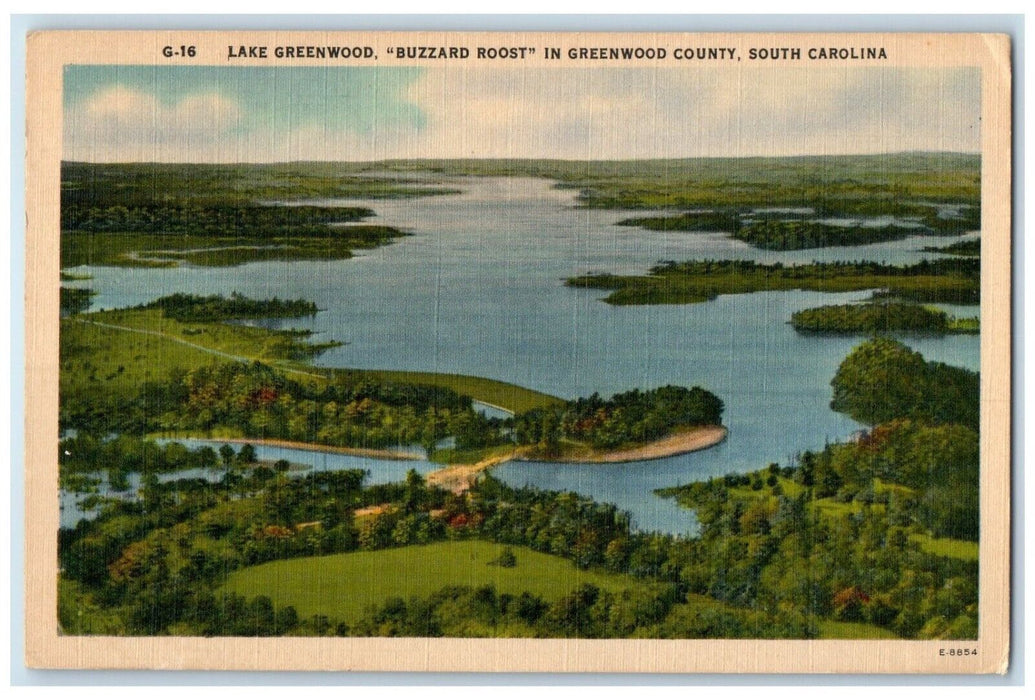 1955 Lake Greenwood Buzzard Roost Greenwood County South Carolina SC Postcard