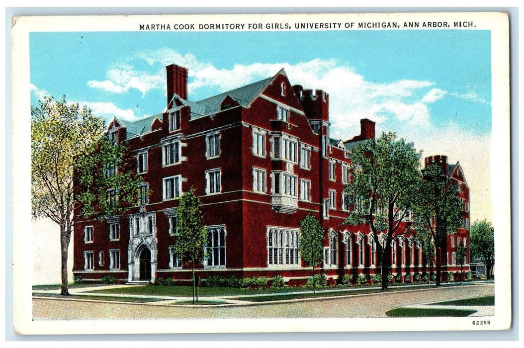 c1920 Martha Cook Dormitory For Girls University Michigan Ann Harbor MI Postcard
