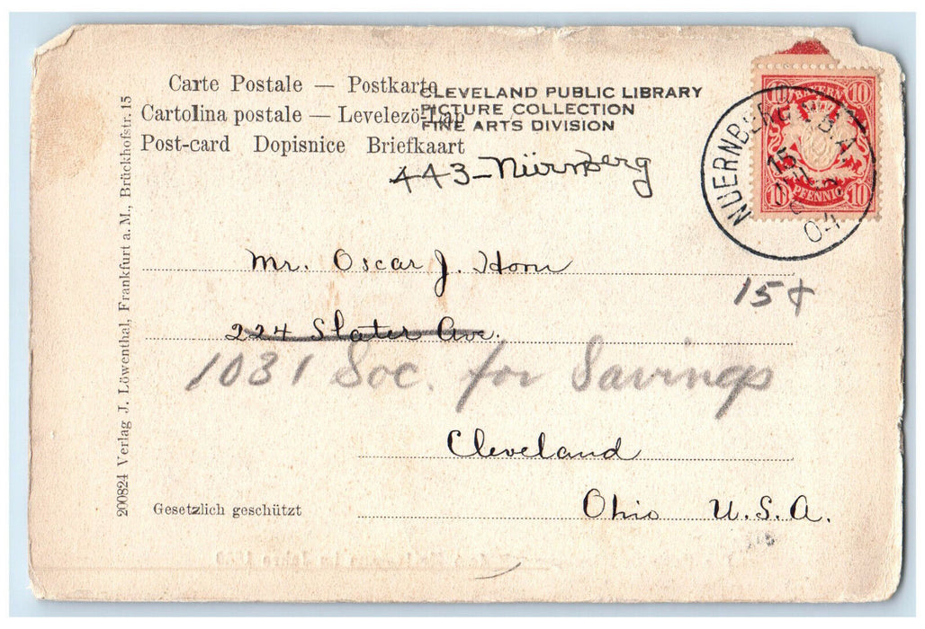 1915 The Festivals in Nuremberg with the Heindenturm in Years Germany Postcard