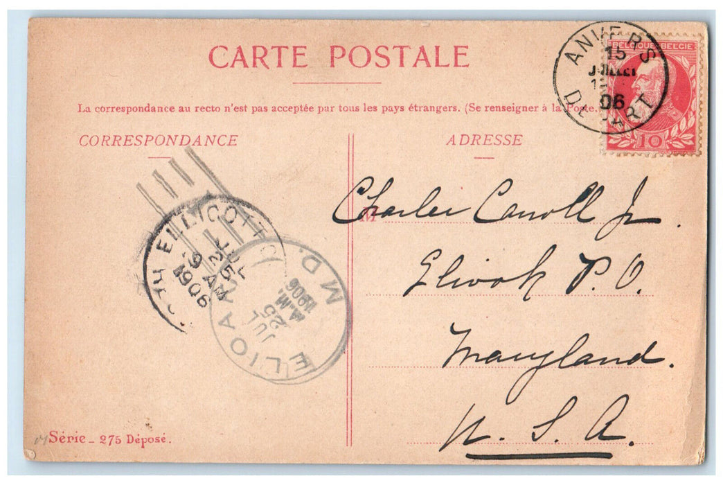 1906 Preparations for Departure Baptism of Milk Belgium Wings Postcard