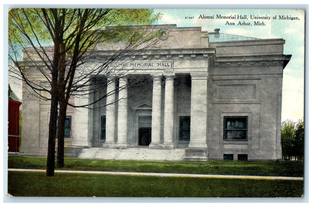 1910 Alumni Memorial Hall University Michigan Stairs Ann Arbor Michigan Postcard