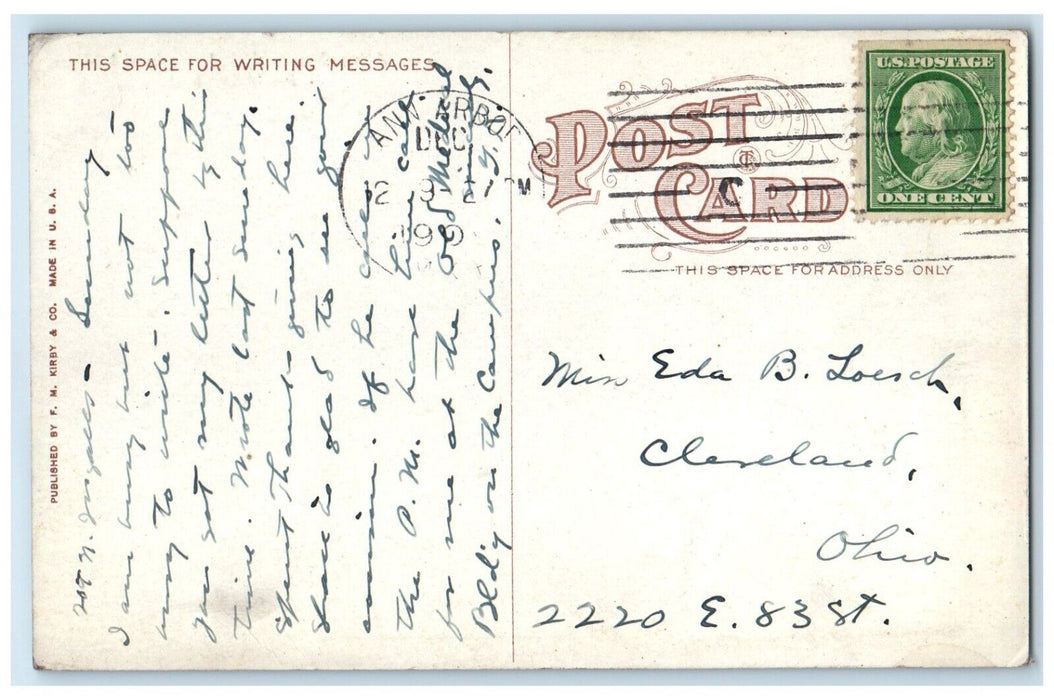 1910 Alumni Memorial Hall University Michigan Stairs Ann Arbor Michigan Postcard
