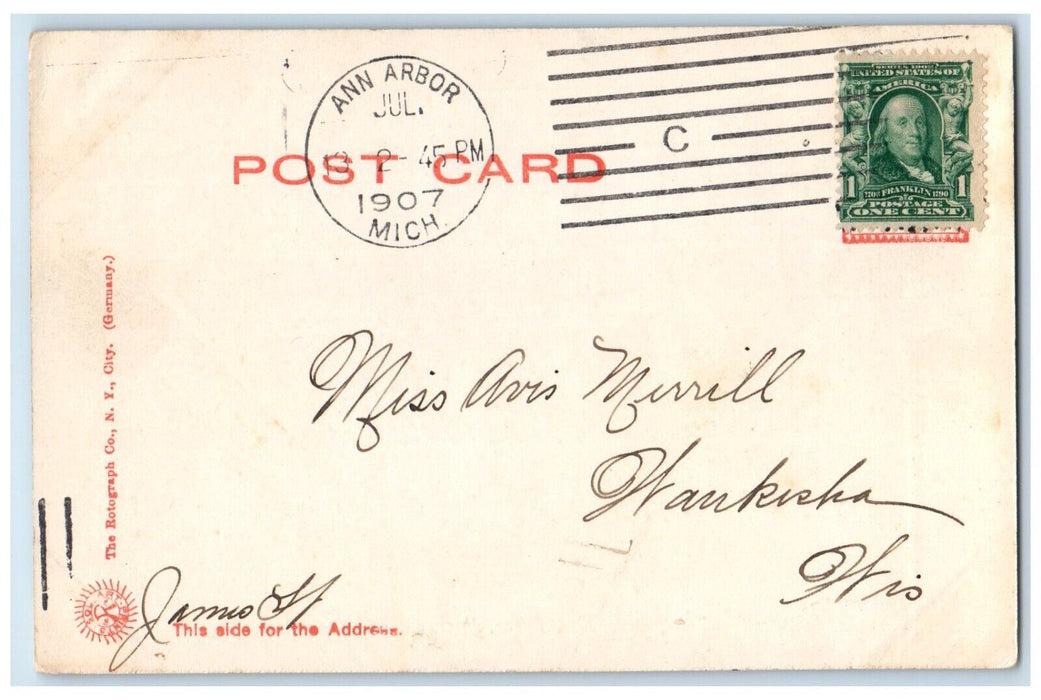 1907 Museum University Michigan Exterior Building Ann Arbor Michigan MI Postcard