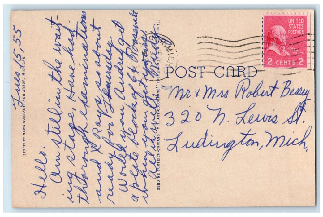 1955 Administration Building University Michigan Ann Arbor Michigan MI Postcard