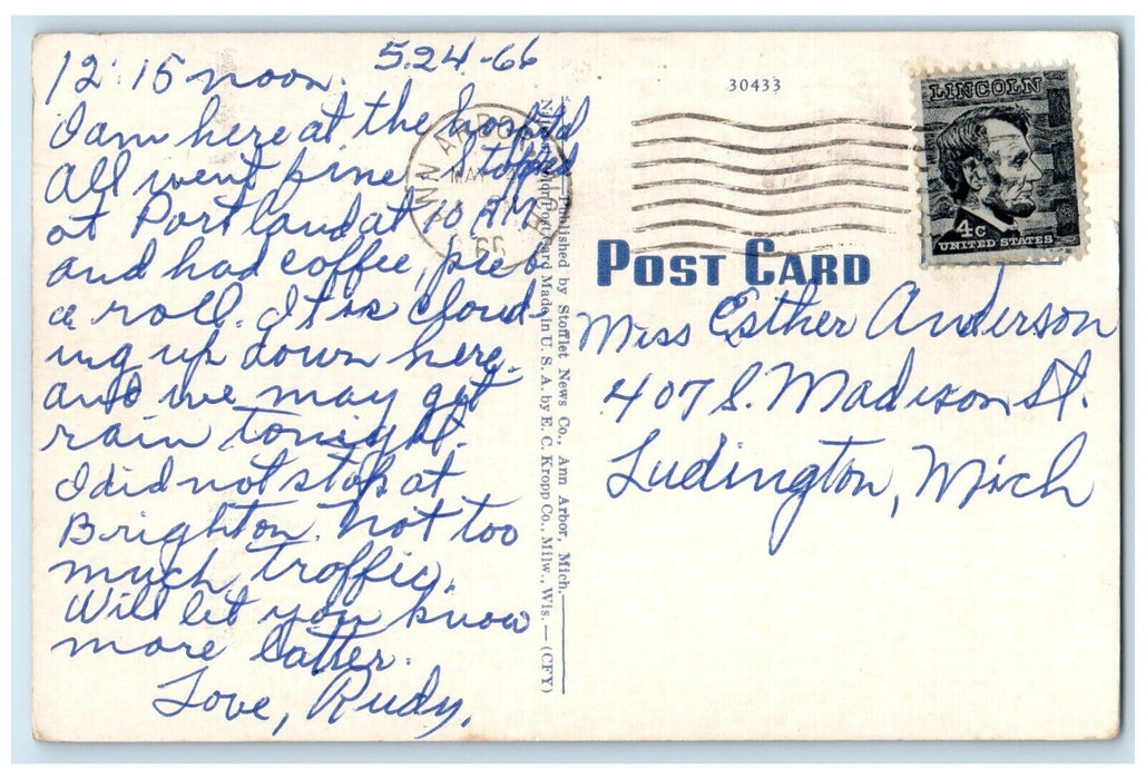 1966 Medical Building University Michigan Exterior Ann Arbor Michigan Postcard