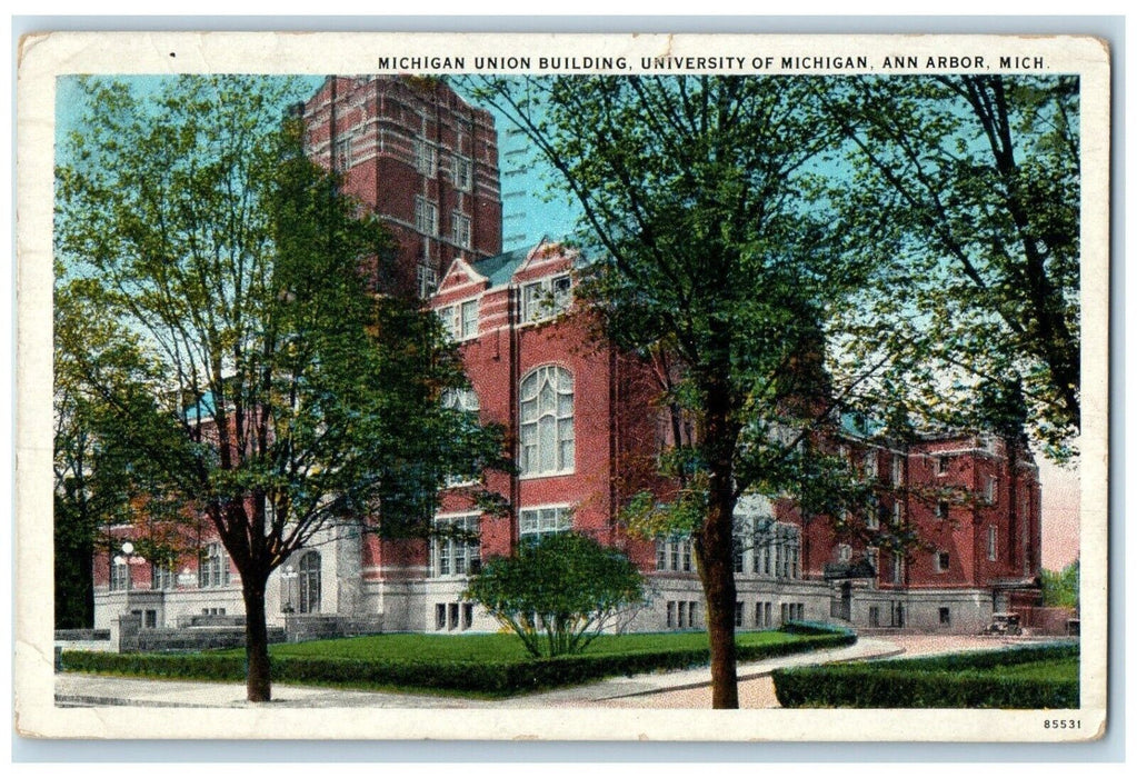 1935 Exterior Michigan Union Building University Michigan Ann Harbor MI Postcard