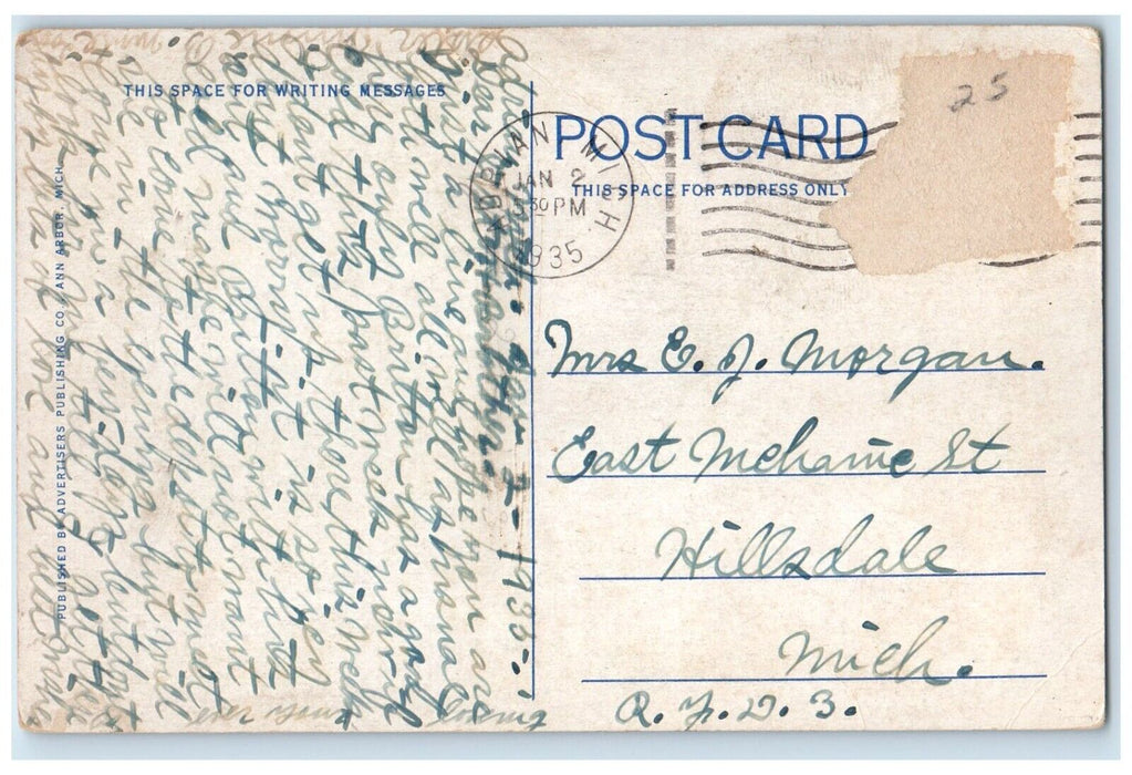 1935 Exterior Michigan Union Building University Michigan Ann Harbor MI Postcard
