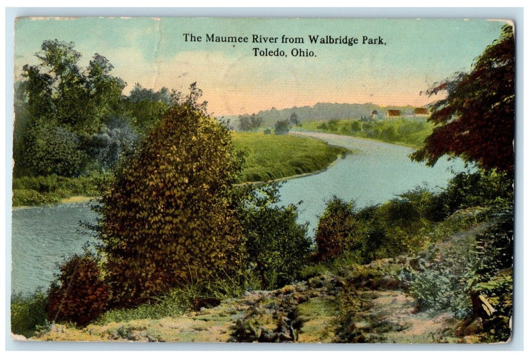 1912 Scenic View Maumee River Walbridge Park Toledo Ohio Posted Vintage Postcard