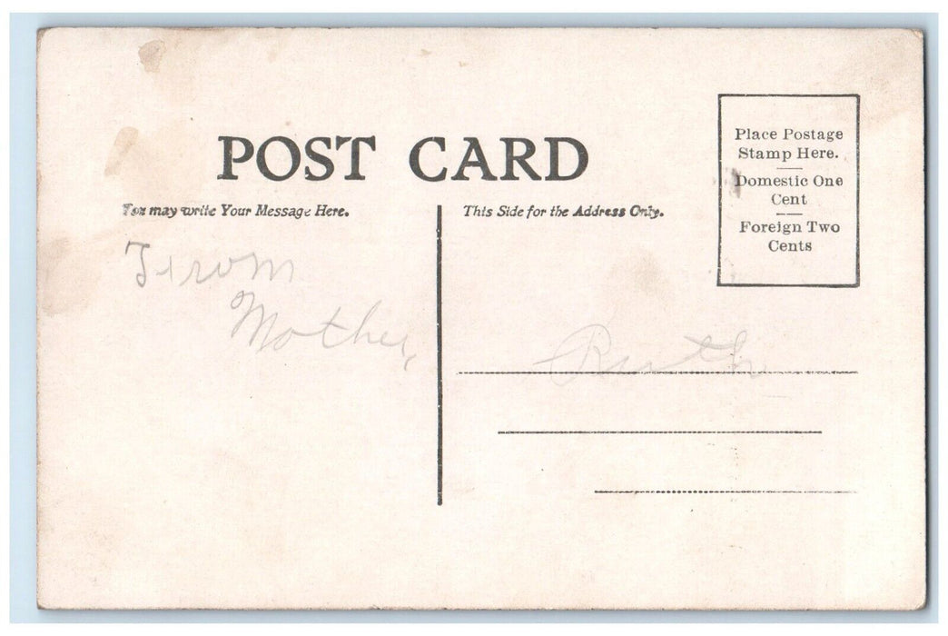 c1910's Happy Easter Pretty Girl Lilies Flowers Posted Antique Postcard