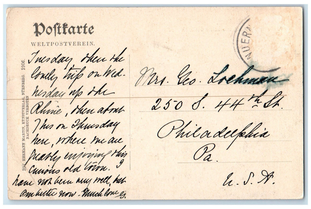 c1910 Lot At The Castle With Deep Well Nuremberg Germany Posted Postcard