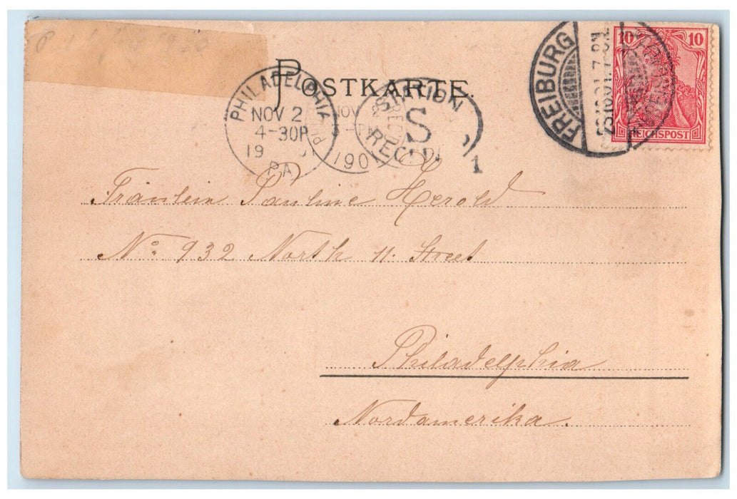 1901 Schwabentor Bridge Freiburg im Breisgau Baden-Württemberg Germany Postcard