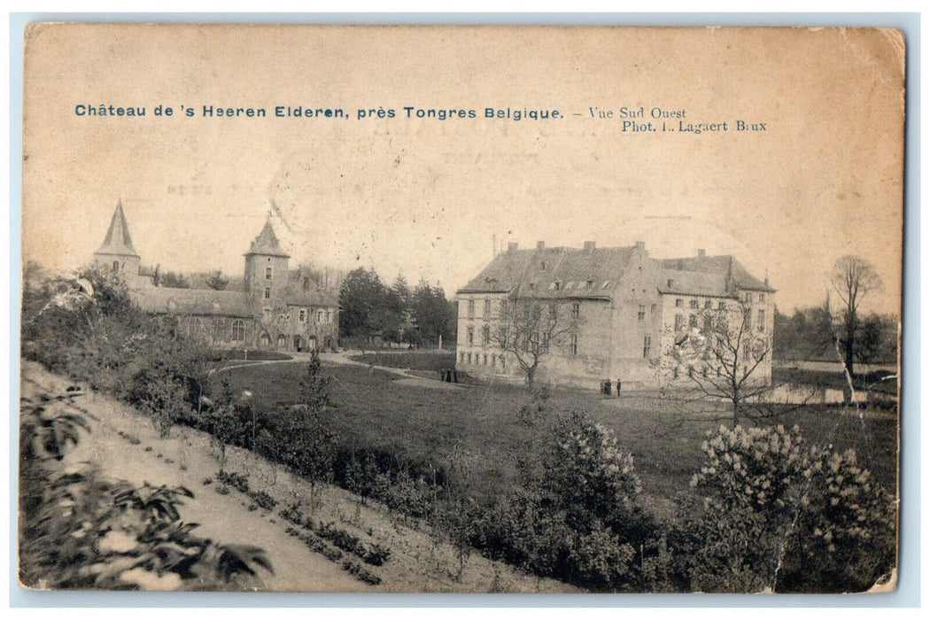 1911 Castle Hseren Elden Near Tongeren Belgium Antique Posted Postcard