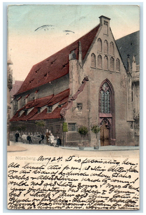 1903 View of Bratwurst Glocklein Nuremberg Germany Antique Posted Postcard