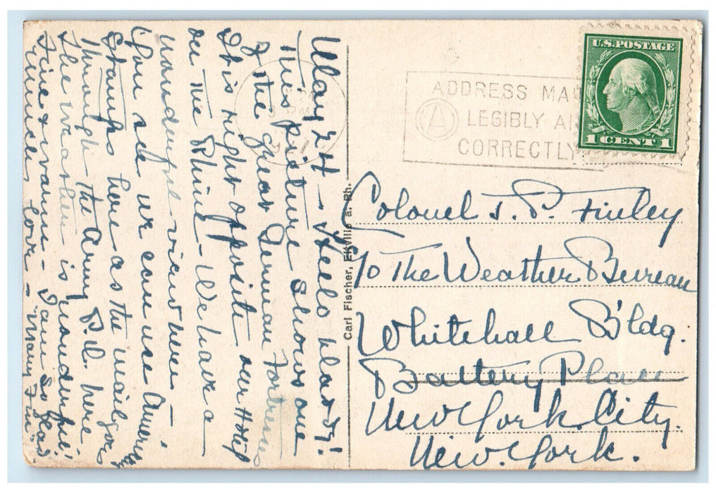 c1910 Ehrenbreitstein Fortress With Ship Bridge Koblenz Germany Posted Postcard