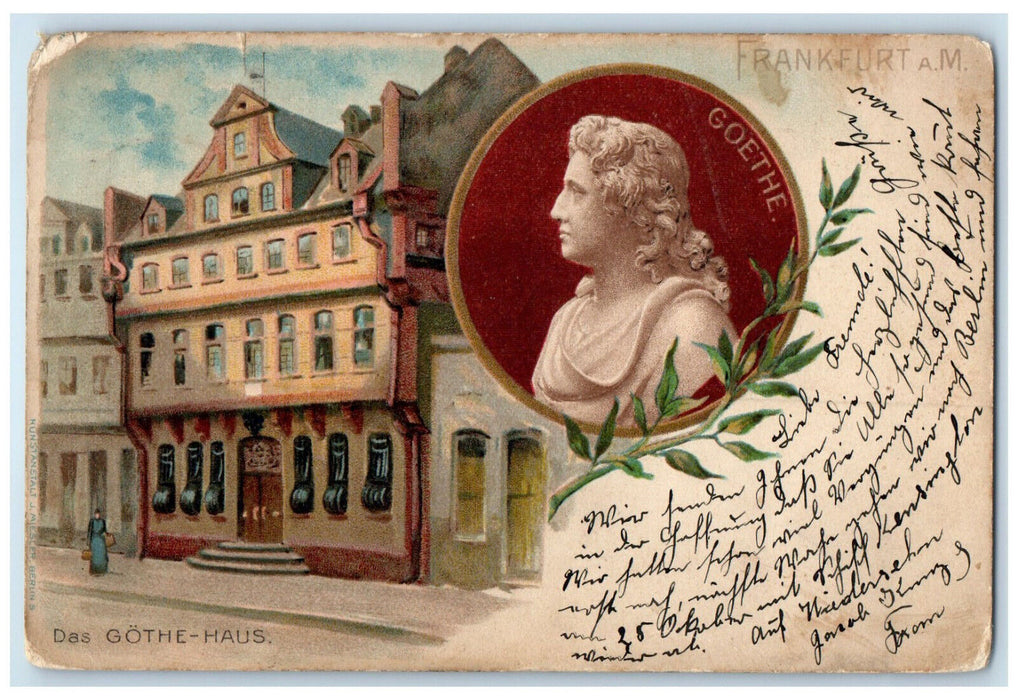 1902 The Gothe House Goethe Image Frankfurt Germany Antique Posted Postcard