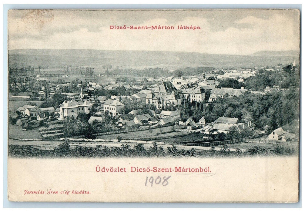1908 Glorious St. Martin Latke Pe Greetings from St. Martonbol Hungary Postcard