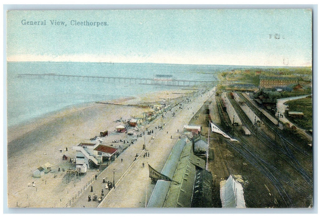 1913 General View Cleethorpes North East Lincolnshire England Antique Postcard