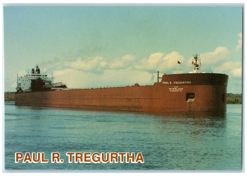 c1970's Paul R. Tregurtha Interlake Steamship Sault Ste. Marie MI Postcard