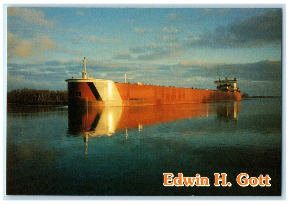 c1970's Edwin H. Gott Super Ship Soo Locks Sault Ste. Marie Michigan MI Postcard