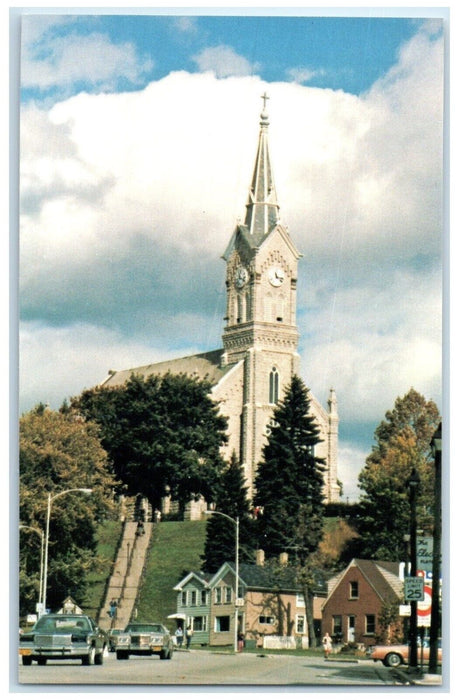 c1970's St. Mary's Catholic Church Cars Port Washington Wisconsin WI Postcard