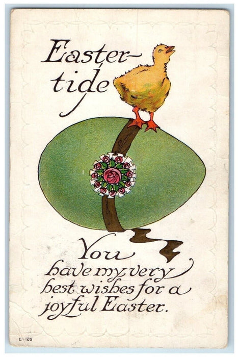 1916 Easter Chick On Top Of Eggs Embossed Millerstown Pennsylvania PA Postcard