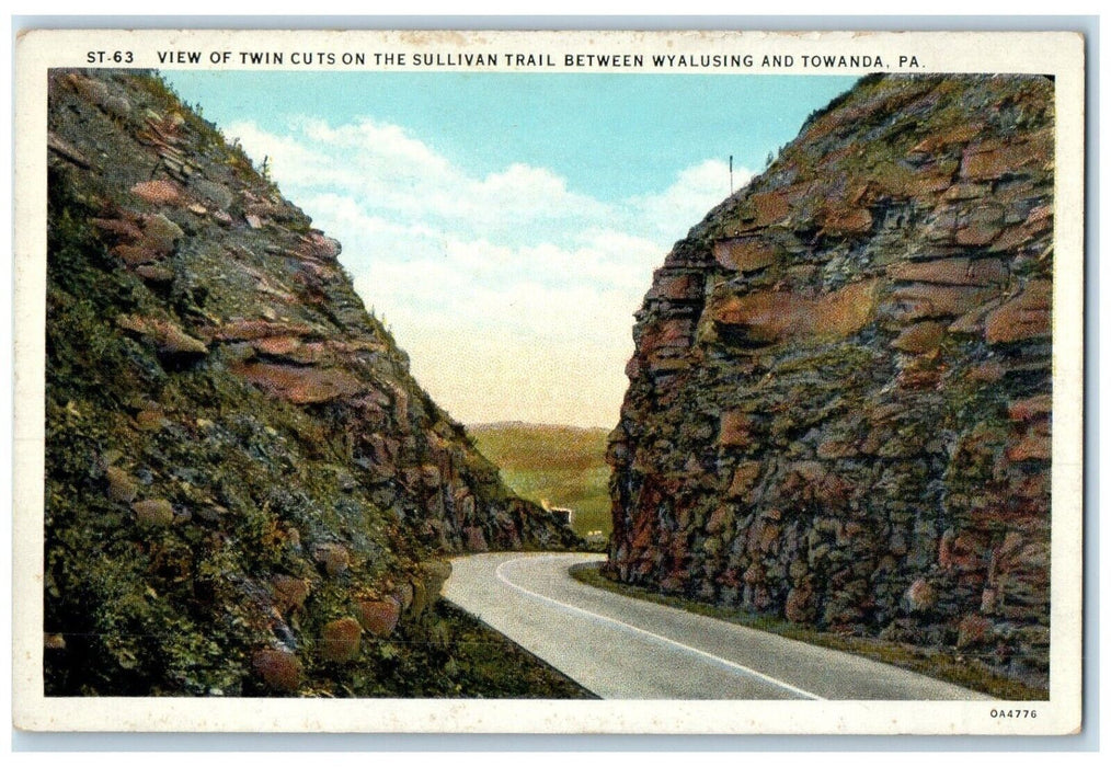 c1920 View Twin Cuts Sullivan Trail Wyalusing Towanda Pennsylvania PA Postcard