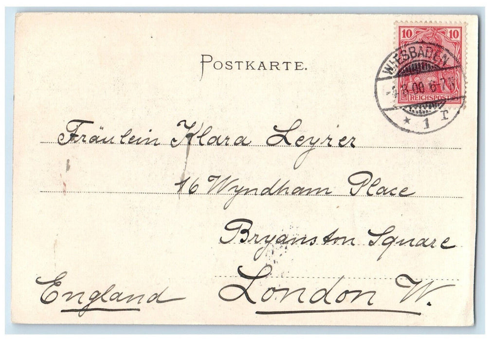 1900 Inclined Railway Nerobergbahn Wiesbaden Germany Posted Postcard