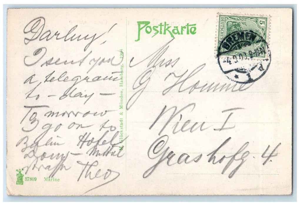 c1910 View of Congrescarpe Bremen Neustadt Germany Posted Antique Postcard