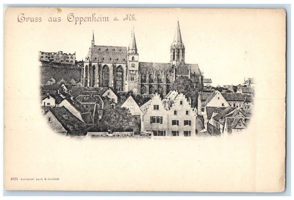 c1905 Greetings from Oppenheim Mainz-Bingen District Germany Postcard