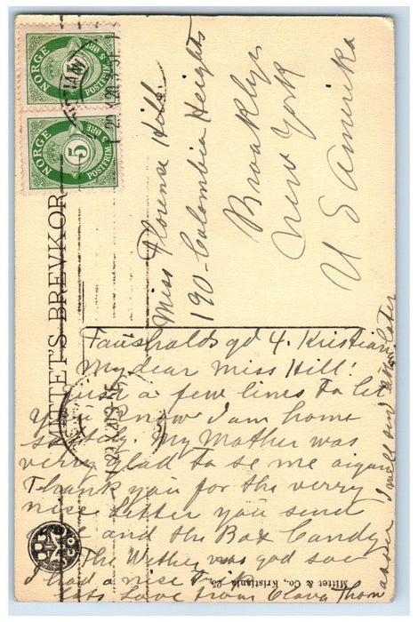 1920 View of Tinfoss Waterfall in Notodden Telemark Norway Posted Postcard